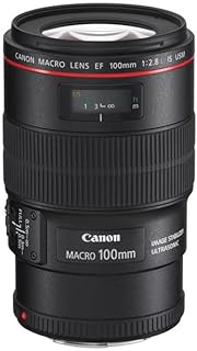 Canon EF 100 mm f2.8L Macro IS USM Lens, Black