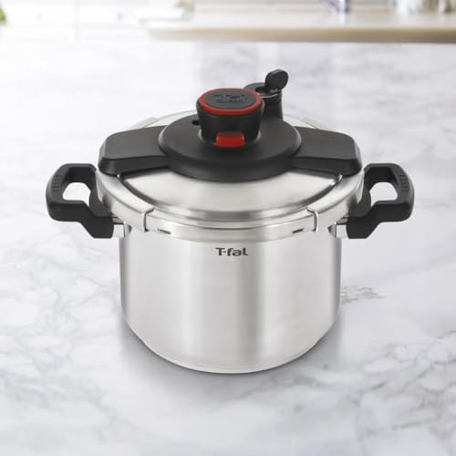 T-fal Clipso Stainless Steel Pressure Cooker, 6 Qt, Secure Locking System, One Hand System, Silver, Induction Compatible, Pressure Canner, Includes Recipe Book, Cookware by T-Fal - Image 7