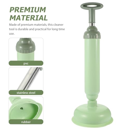 Desatascador de inodoro de acero inoxidable y ventosa de goma resistente de bano 4