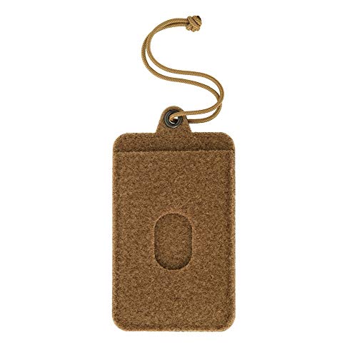 M-Tac Tactical Hanging ID Card and Patch Holder with Hook and Loop Surface and Draw Cord (Coyote)