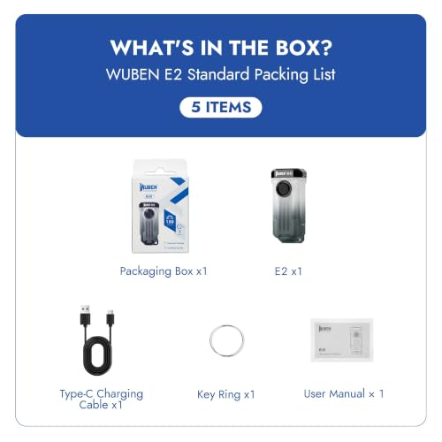 WUBEN E2 Mini EDC Flashlight Rechargeable, Small LED Keychain Flashlights by WUBEN - Used condition - Image 9