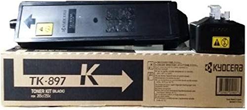 KYOCERA 1T02K00US0 Model TK-897K Black Toner Cartridge, Compatible with FS-C8025MFP, FS-C8520MFP, FS-C8525MFP, TASKalfa 205c, 255 and 255c Color Multifunctional Printers