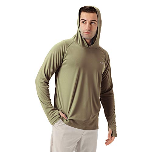Image of Men's UPF 50+ Long Sleeve Sun Shirts UV Protection Hoodie Rash Guard Hiking Fishing Swim T Shirt