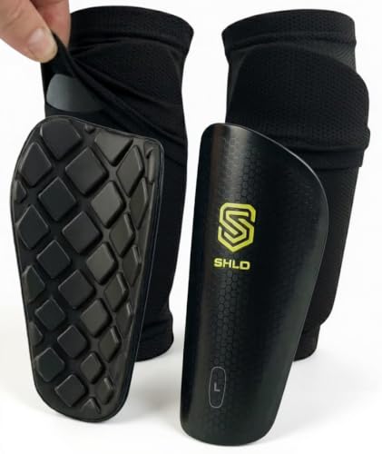 Kids Football Shin Guards with Sleeve Holders, Ages 11-14