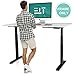 Electric Stand up Desk Frame - EleTab Dual Motor Height Adjustable Ergonomic Sit Stand Desk Base Workstation with 3 Stage up Lifting Legs (Black Frame only)