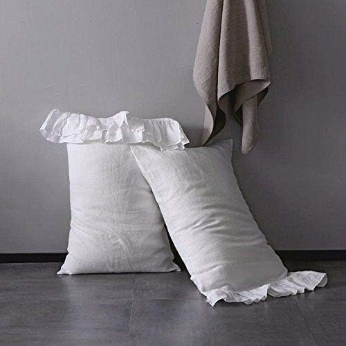Luxurious Solid 100% Egyptian Cotton White Ruffle Sheet Set 700 Thread Count- California King -15" Deep Pocket.