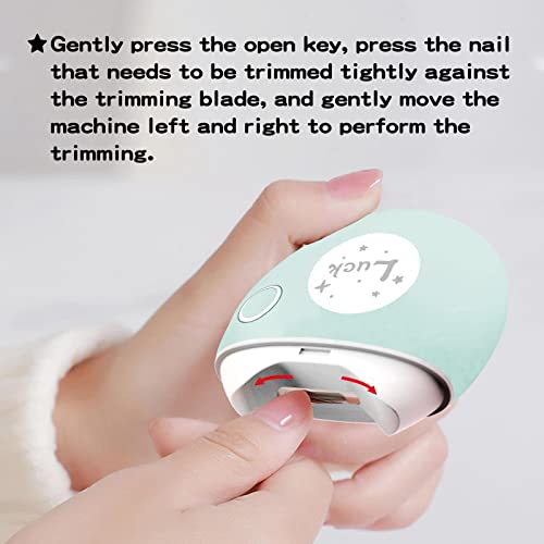 Electric Nail Clipper,Portable Automatic Nail Cutter File,Usb Rechargeable Cute Night Light Finger Nail Trimmer With Nail Scraps Storage Safe Electric Nail Trimmer For Men Women Kawaii Lamp（Blue） #TOP3