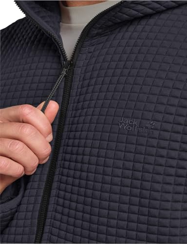 Jack Wolfskin Herren Sweatjacke mit Kapuze und Reißverschluss Mogari Hooded Full Zip atmungsaktiv leicht elastisch für Männer Outdoor und… – Ansicht 6