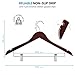 ZOBER High-Grade Wooden Suit, Skirt Hangers (10 Pack) with Durable Adjustable Metal Clips, 360° Swivel Hook, Shoulder Notches for Dress Coat, Jacket & Blouse