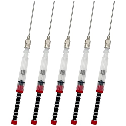 Ceemiaa Paquete de 5 rellenos de jeringas de tinta para pluma estilográfica, convertidor de resorte con punta de aguja roma extraíble para convertidores de pluma estilográfica de 3,4 mm