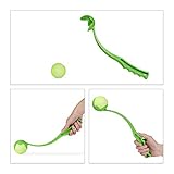 Relaxdays Ballschleuder für Hunde, 2er Set Ballwerfer, Wurfschleuder für Tennisbälle, Wurfarm, Hundespielzeug, blau/grün, 2er Pack