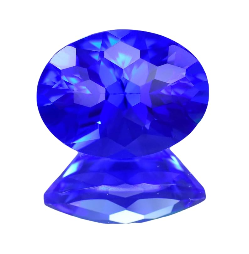 Tanzanite naturelle 23x17mm taillée en ovale, gemme d'exception pour haute joaillerie