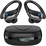 HAOYUYAN Wireless Earbuds, Sports Bluetooth Headphones, 80Hrs Playtime Ear Buds with LED Power Display, Noise Canceling Headset, IPX7 Waterproof Earphones for Workout/Running