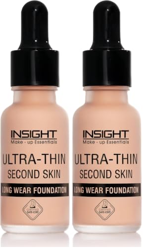 Image of INSIGHT Ultra-Thin Second Skin Foundation 20ml | Long Wear Liquid Matte, Waterproof, Full Coverage, Oil-Free, SPF 15, Lightweight Base - Rose Beige (Pack of 2)