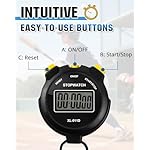 Digital Simple Silent Stopwatch Timer: Only Stopwatch Mode, Easy to Use, Read, and Carry with Intuitive Buttons — On/Off, Large Display, Ideal for Kids, Track, Sports, Coaches - Image 3