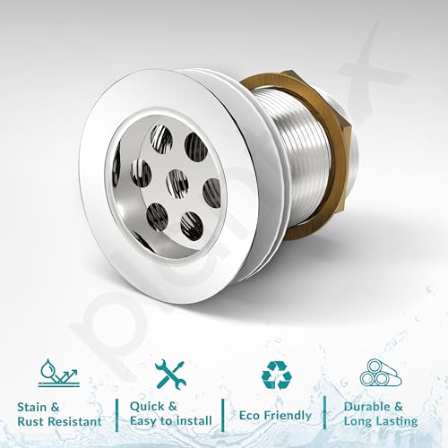 Image of Plantex Stainless Steel Kitchen Sink Waste Coupling 3 inch Full Thread /Coupling for Wash Basin- Pack of 1 (Silver)