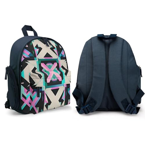 Line Pattern Backpack for Men Women, Durable Small Bookbag Lightweight Daypack for Travel, Hiking, Blue-style4