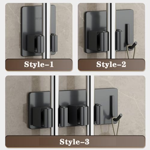 Clips gancho para escoba autoadhesivo sin taladro para pared 7