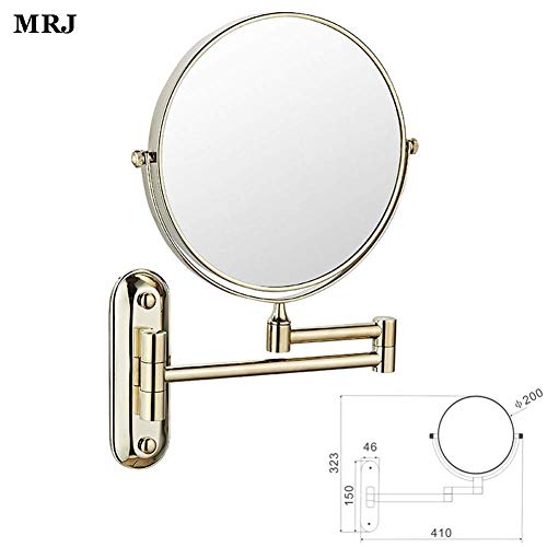 Miroir vanité Titanium Gold mural double face grossissant 3X