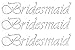 BRIDESMAID clear rhinestone iron-on Hotfix transfer bling DIY- Lot of 3!!!
