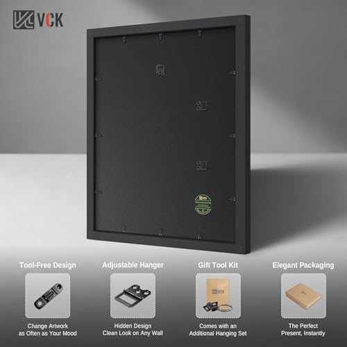 Image of VCK 27x40 inch Poster Frame 5 Pack, High-End Black Wood, for Poster Artwork