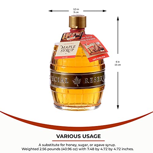 Turkey Hill Maple Syrup Grade A Special Reserve 17.59 Fl Oz Glass Barrel