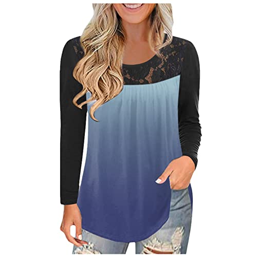 PTLLEND Büro Outfit Damen Lose große Damen-T-Shirt-Oberteile mit...