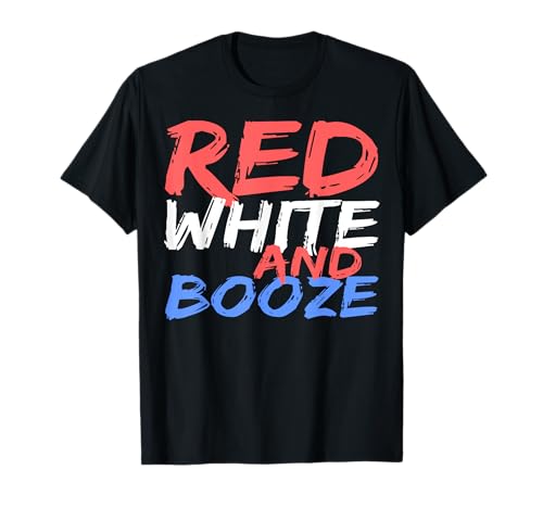 Red White And Booze Shirt Men Women Drinking 4th of...