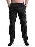 Men's Pull On Cargo Pants Elastic Waist Lightweight Chef Work Casual Lounge Srubs Slacks Black Tag 2XL - US 36