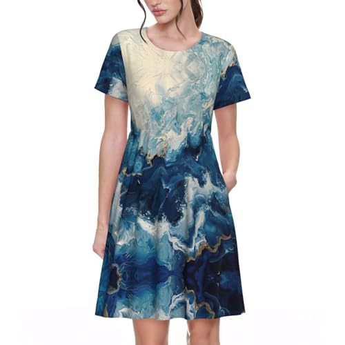 Robe d'été Within The Tides coupe évasée fluide avec manches courtes