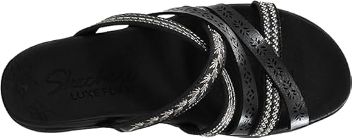 Skechers Skechers Women's Beverlee-Tiger Posse Wedge Sandal, Black, 6 Wide
