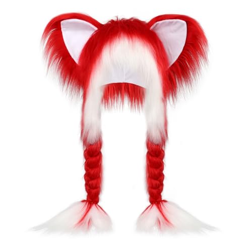 Chapeau d'hiver pour femme avec oreilles d'animaux et bonnet pliable