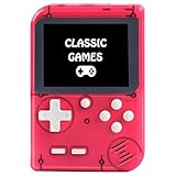 Kids Handheld Game Console Pre-Loaded 400 Classic Games, Portable Video Game Console with 2.8" Color Screen, Rechargeable Battery, Handheld Electric Game Console for Boys Girls (Red)