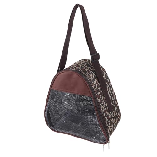 POPETPOP Breathable Rabbit Carrier Bag Mesh Travel Pouch for Hedgehogs Bunnies Pets Triangle Leopard for Outdoor Activities Camping Travel