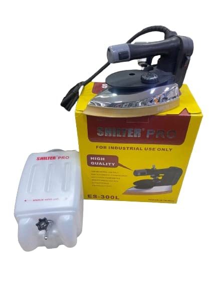 Tovito Shilter Pro ES 300 L 1850 watt Indusrial Electric Steam iron with 4ltr Water tank, Big Golden Base, Heavy Duty, High Pressure
