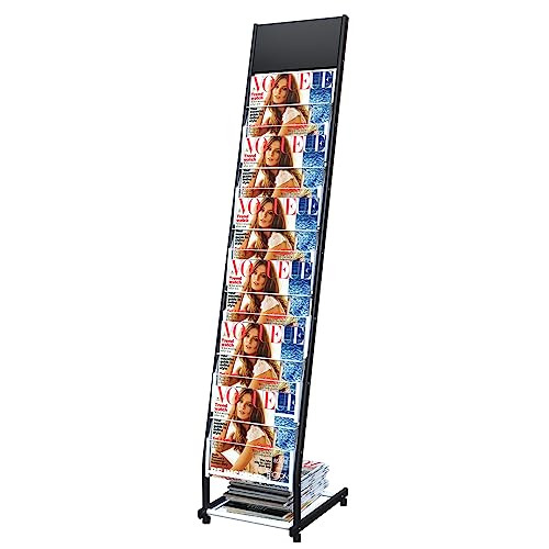 Kroey Floor Standing Magazine Rack with Wheels