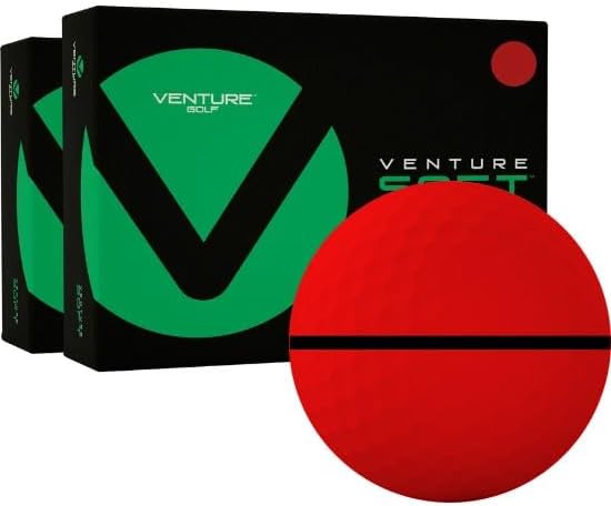 Venture Golf Soft Matte Red AlignXL Golf Balls - Double Dozen