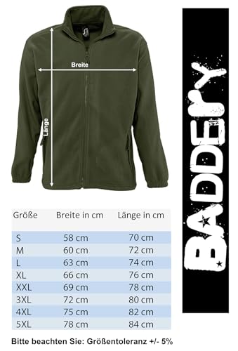 Baddery Gassi Fleece Jacke Herren & Damen : Dackel - Fleecejacke - Geschenk für Hundebesitzer, Hundeliebhaber & Jäger (Fleecejacke Army M)