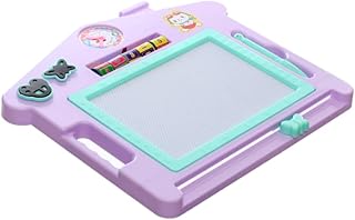 لوح رسم وكتابة مغناطيسي كبير قابل للمسح، بتصميم منزل لطيف، مزود بعمليات تعليمية إبداعية تهدف إلى تعليم الأطفال جميع المهارات الرياضية، أرجواني