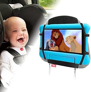 Hikig Car Headrest Mount Holder for Kids in Back Seat fits All 3.5-7.9 Inch Device Compatible with Nintendo Switch, iPhone, iPod, Galaxy Mobiles & Other Devices from 3.5 to 7.9 Inch - Black