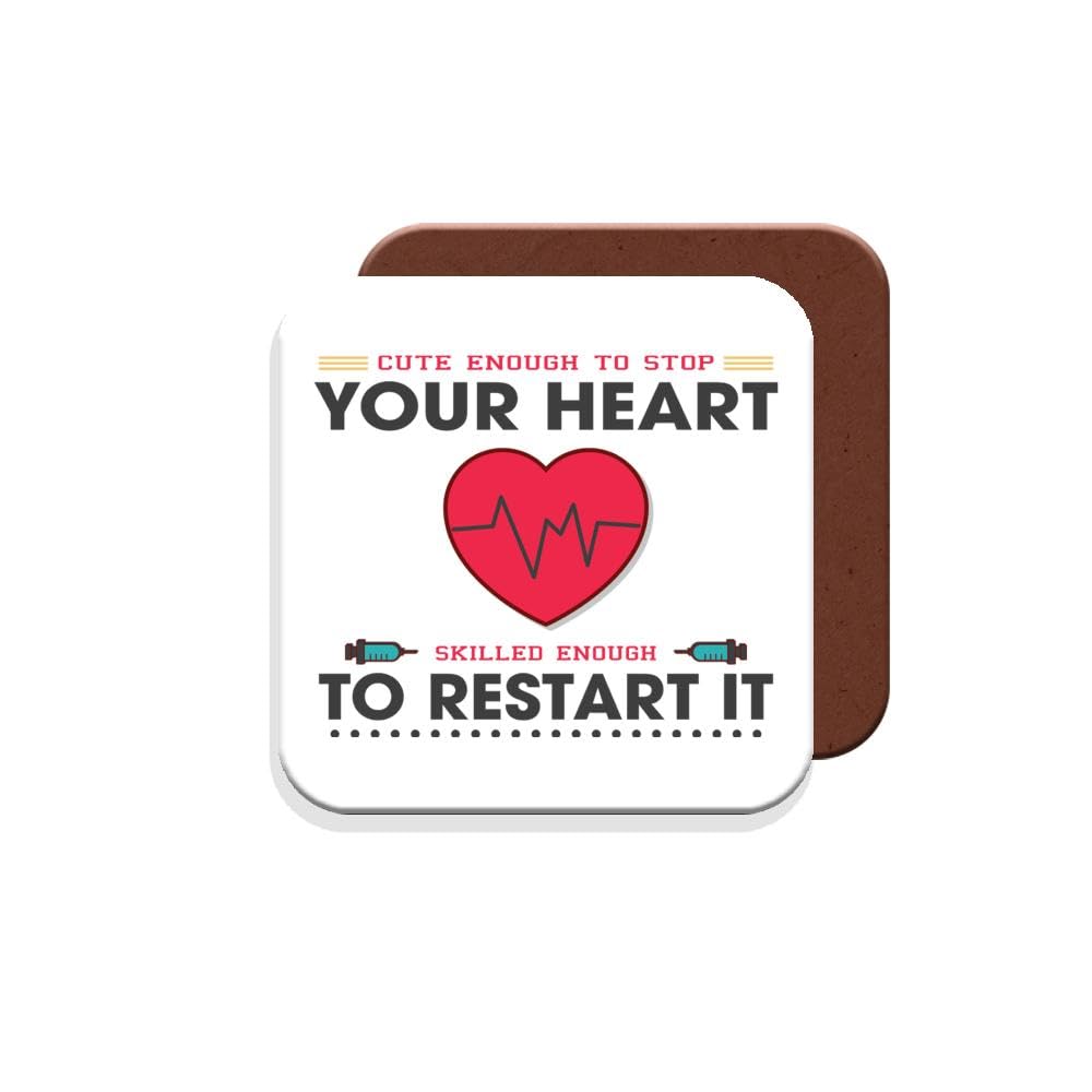 Muggz Coaster Gift For Doctor/Nurse - Cute Enough To Stop Your Heart - Giftset - Made By In The Uk