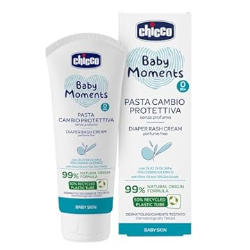 Chicco Baby Moments Pasta Cambio Protettiva, Pasta Cambio Pannolino, Con Ossido di Zinco, Formula Delicata, Protegge dalle Irritazioni causate dal Pannolino, Senza Profumo, 100 ml