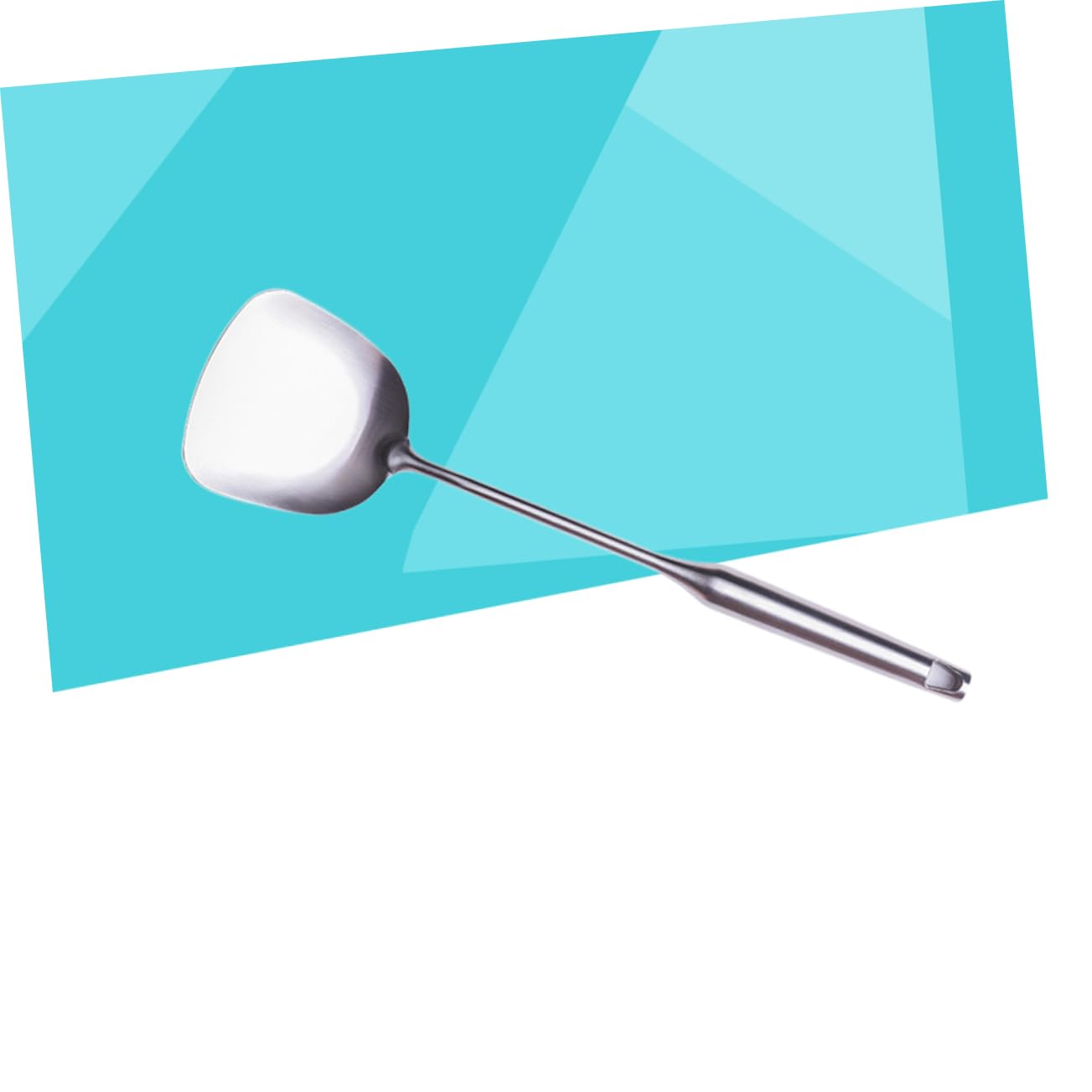Amosfun 2 Pièces 304 ustensile de cuisine tourneur de frites spatules pour ustensiles de cuisine antiadhésifs wok chinois poêles à frire spatule à frire saptule en acier inoxydable Silver