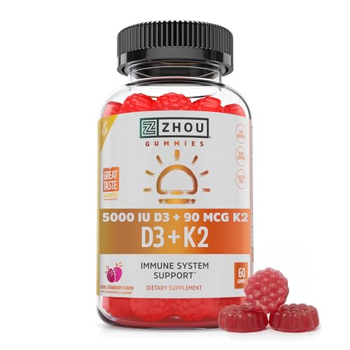 Image of Zhou D3+K2 Supplement - 60 Veggie Gummies (Pack of 1)