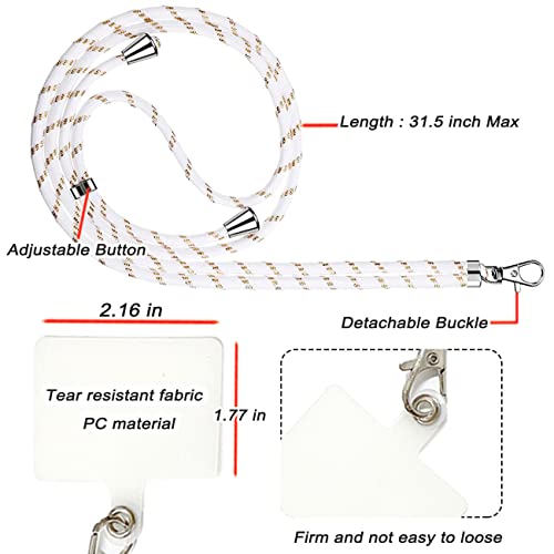 2 Pack Cell Phone Lanyard Crossbody, Compatible With Huawei Y6 2018, Adjustable Neck Strap Nylon Patch Hands-Free Harness With 2 × Smartphones Connectors #TOP1