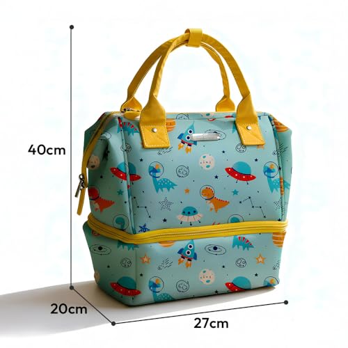 Image of StarAndDaisy Baby Bag for Mothers Travel /Diaper Bags for Mom with Insulated Compartment /Diaper Bag for Mothers for Travel & Multiple Pockets, 12L Capacity- Dinosaur Print