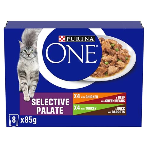 PURINA ONE Mini Fillets Selective Palate Adult Wet Cat Food 8x85g (Pack of 5)