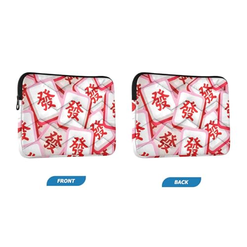 Funda para portátil 13-14 pulgadas rosa Mahjong miniatura 2