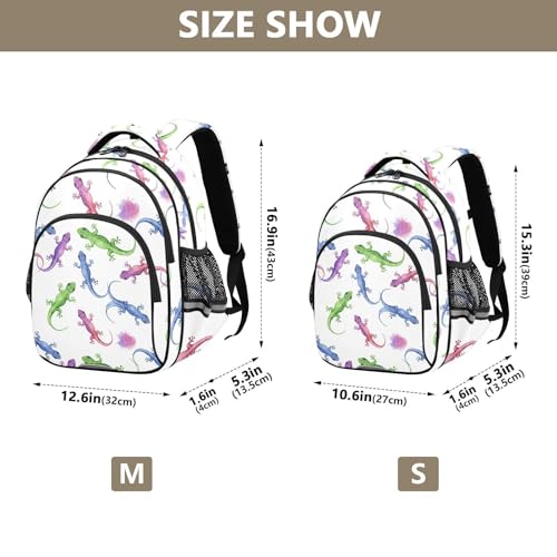 Emelivor Lizards Watercolor Kids Backpack School Backpacks Toddler Backpack Bookbag Book Bag for Boys Girls,S4