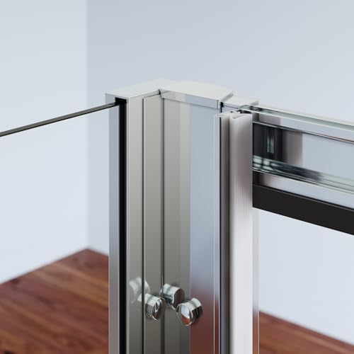 Miniatura 6 de Sonni Upgrade - Mampara De Ducha Cristal Transparente, Puerta Plegable, 90 X 185 Cm